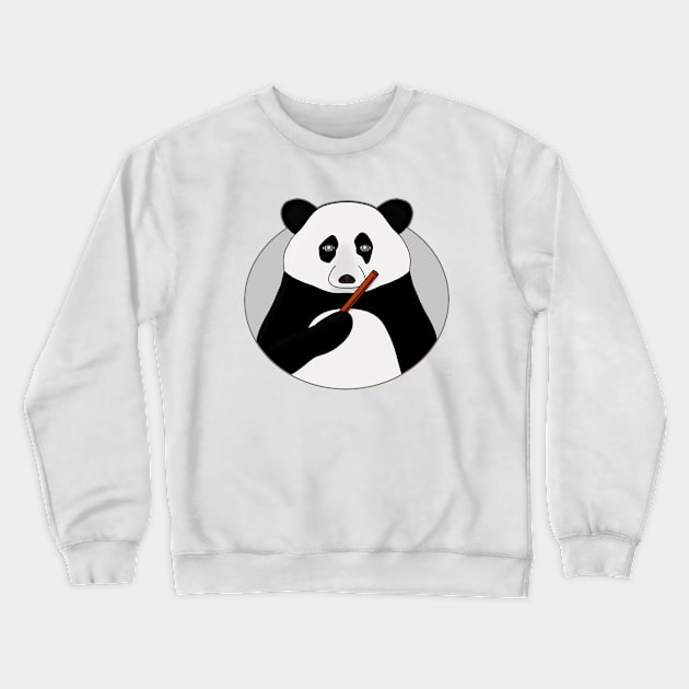 An Adorable Panda holding a Bamboo Crewneck Sweatshirt by DiegoCarvalho